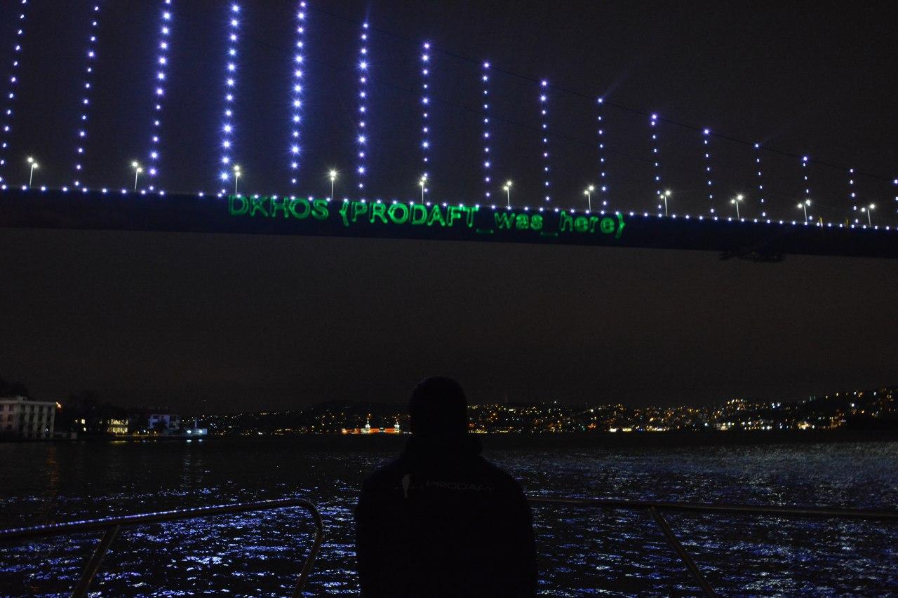 Flag on Bosphorus Bridge