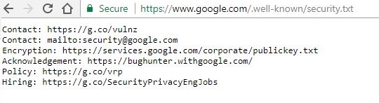 Google’s security.txt implementation